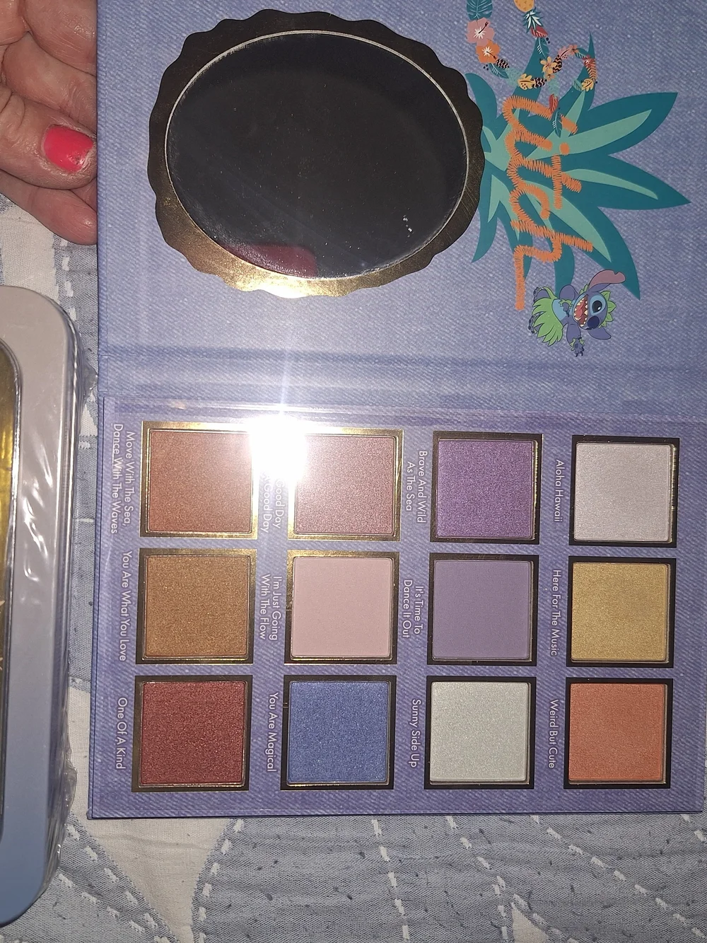 Stitch Pastel Eyeshadow & Lip Balm Set - Purple, Pink, Blue, Yellow